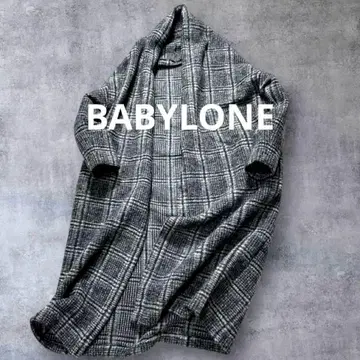 바빌론 새상품급 어른 릴랙스 가운 롱 코트 체크 루즈핏 겉옷 가벼운