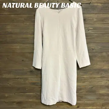 내추럴 뷰티 베이직 얇은 핑크 긴팔 원피스 M