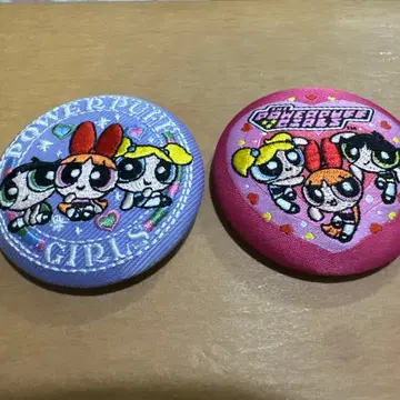 파워퍼프걸 자수 캔뱃지 집합 2세트