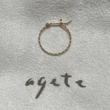 agete 아게트 K10 후프 귀걸이 한쪽