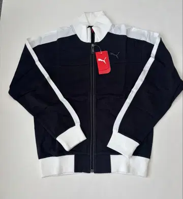 PUMA 면 소재 블랙/화이트 풀집업 자켓 M 사이즈 미사용 새상품