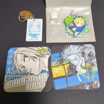 사카모토 데이즈 아사쿠라 신 세트 아트 코스터 화이트 아크릴 키링