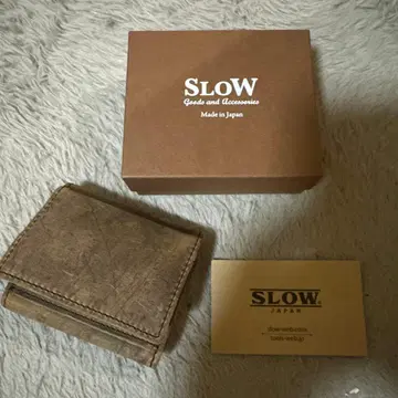 SLOW 가죽 3단 폴더형 지갑 브라운 쿠즈 새상품