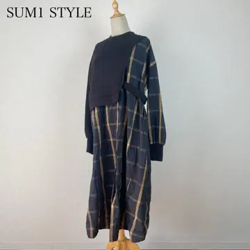 /SUM1 STYLE 스미스타일 이아파피요네 하프 맨투맨 원피스