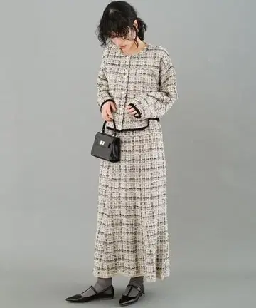 트위드 니트 셋업