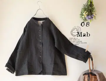 새상품 할인 08mab 블랙 스탠드 카라 린넨 자켓 1078