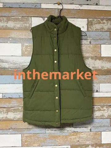 올리브 그린 퀼팅 베스트