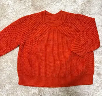 BATONER 울 볼륨 니트 오렌지 바토너