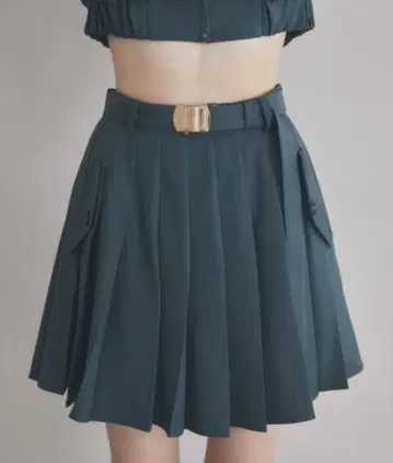 벨트 포함 플리츠 스커트
