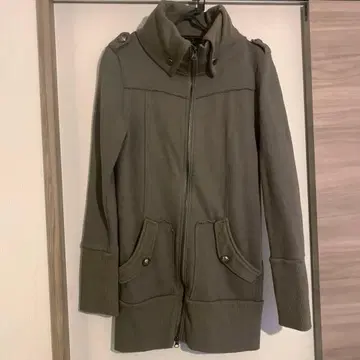 카키 모스그린 밀리터리 자켓 카라 부착 후드티 구제 의류