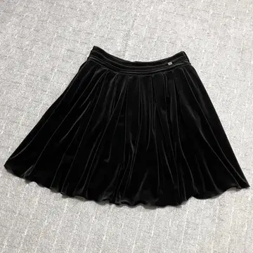 벨로아 느와르 [벨벳] 폭시 스커트 플리츠 무릎 기장 미니 38