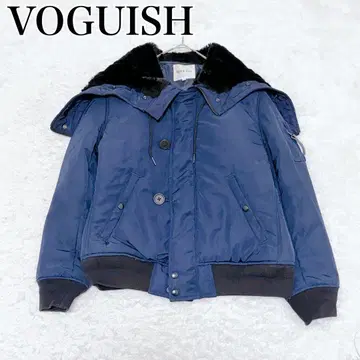 VOGUISH 플라이트 자켓 블루종 충전솜 퍼 카라 부착 네이비
