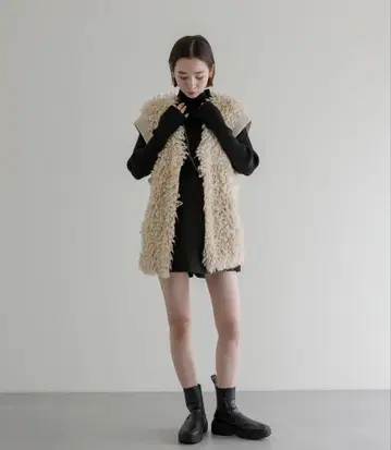 mystic 루프 니트 베스트 베이지