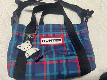 HUNTER 체크 무늬 숄더백