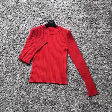 FOXEY 40 레드 리브 니트 폭시