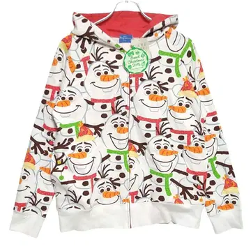 [ 택 포함 올라프 올 패턴 ] Disney 디즈니 후드티 풀오버