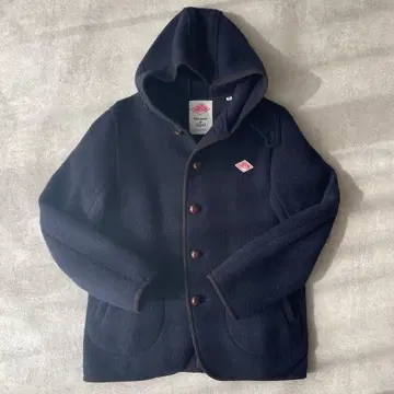 단톤 후드 부착 코트 네이비 36