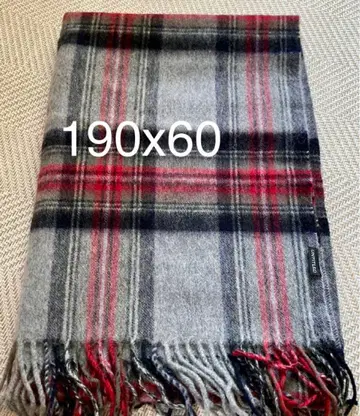 UNTITLED 체크 무늬 스톨 그레이 빨간색