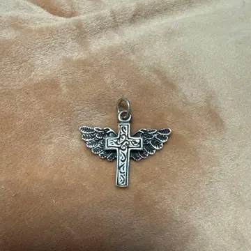 날개 달린 십자가 펜던트 실버 목걸이 925