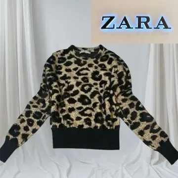 ZARA 레오파드 무늬 긴팔 니트 스웨터 S