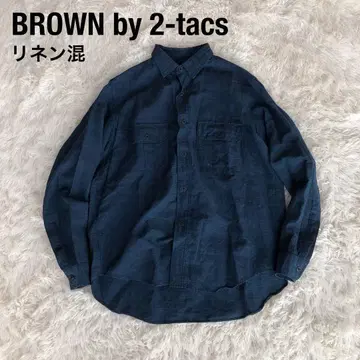 BROWN by 2-tacs 울 린넨 인디고 셔츠 M