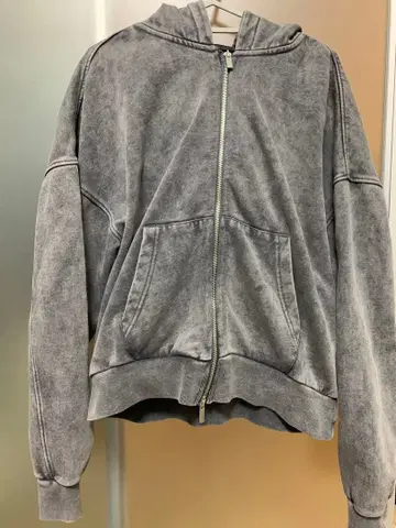 ZARA 워시 가공 지퍼 사양 후디 [미사용 새상품] S 사이즈 그레이