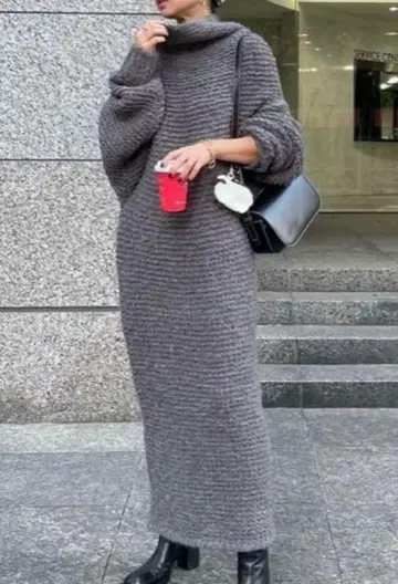 새상품급 에트레토쿄 23AW 터틀 로우게이지 니트 원피스 F