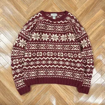 엘엘빈 90s 스코틀랜드제 노르딕 스웨터 울 니트