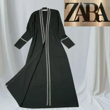 ZARA 블랙 롱 가디건 스트라이프 M