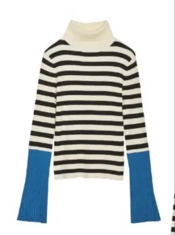 리디 무지 플레어 슬리브 리브 니트탑