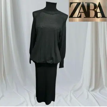 ZARA 블랙 터틀넥 원피스 XL