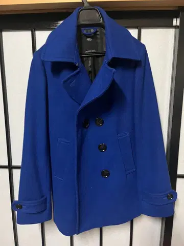 울 피코트 파란색