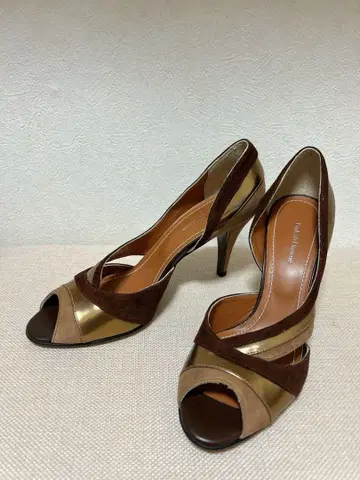 [ 새상품 ] Pinky & Dianne 오픈토 하이힐 23cm 브라운