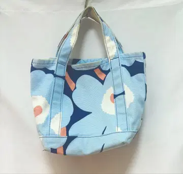 marimekko 꽃무늬 토트백 스카이블루