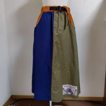 스칼라 롱 스커트 네이비 카키 오렌지