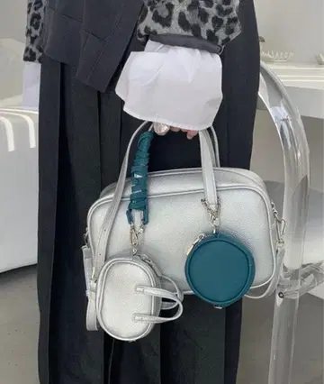 SANSeLF / 파우치 포함 바이컬러 핸드백