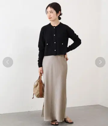 [IENA] 코튼 부클레 숏 가디건 블랙