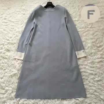 최근 폭시 레터에프 울 로고 자수 화이트 소매 롱 원피스 40