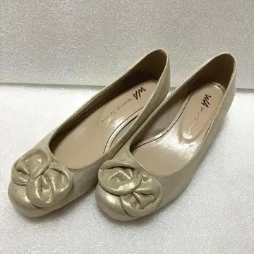 WA oriental traffic 리본 포함 베이지 플랫슈즈