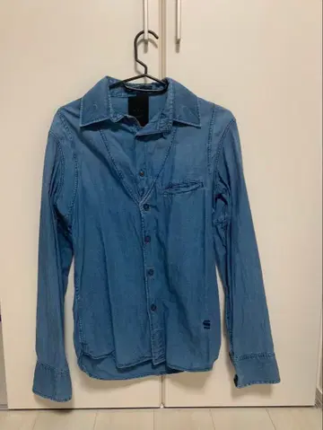 G-STAR 데님 블루 긴팔 셔츠 S