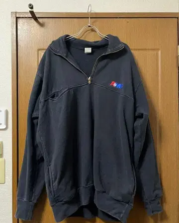 남성용 하프 지퍼 맨투맨 블랙