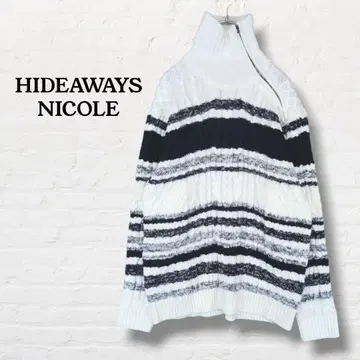 하이더웨이 니콜 보더 니트 스웨터 [46] 화이트 블랙