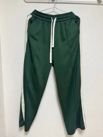 다크 그린 사이드 스트라이프 캐주얼 팬츠 XL