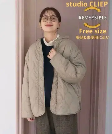 리버서블 퀼트 숏 블루종