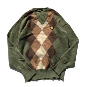 [ 80s ] Scotland제 barrie 아가일 무늬 울 니트 42