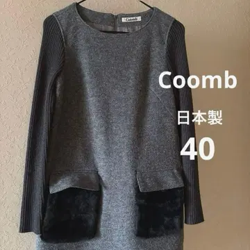 Coomb 일본제 이소재 인조 모피 포켓 원피스 40
