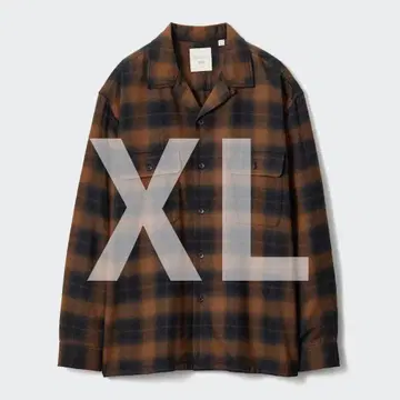 유니클로 JWA 브러쉬드 코튼 오버사이즈 셔츠 브라운 XL 사이즈