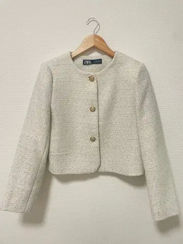 ZARA 화이트 트위드 자켓