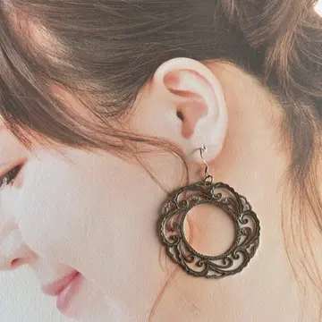 쇼와 빈티지 귀걸이 스털링 은제 각인