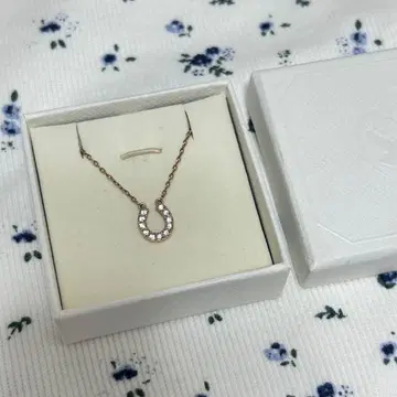 스와로브스키 말발굽 목걸이 핑크 골드